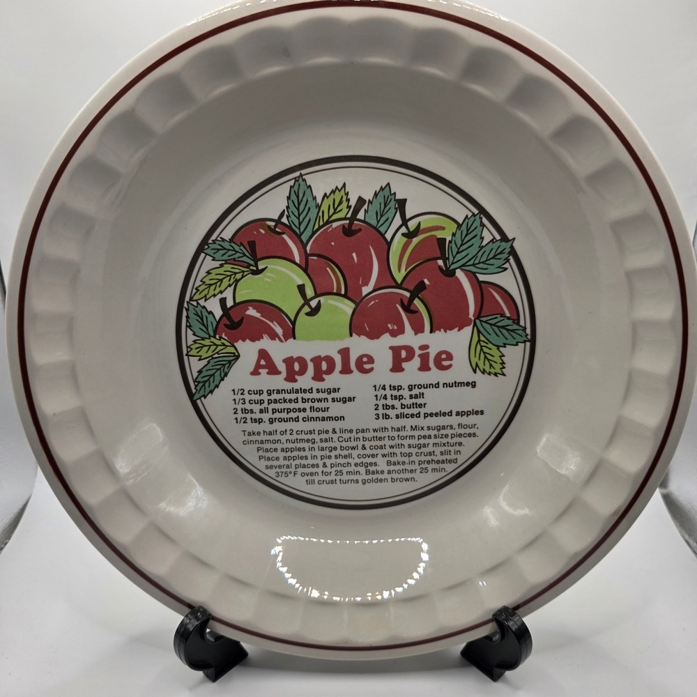 Sunnycraft Sunstone Collection Apple Pie Recipe Dish Fluted Ceramic Baker 11011
